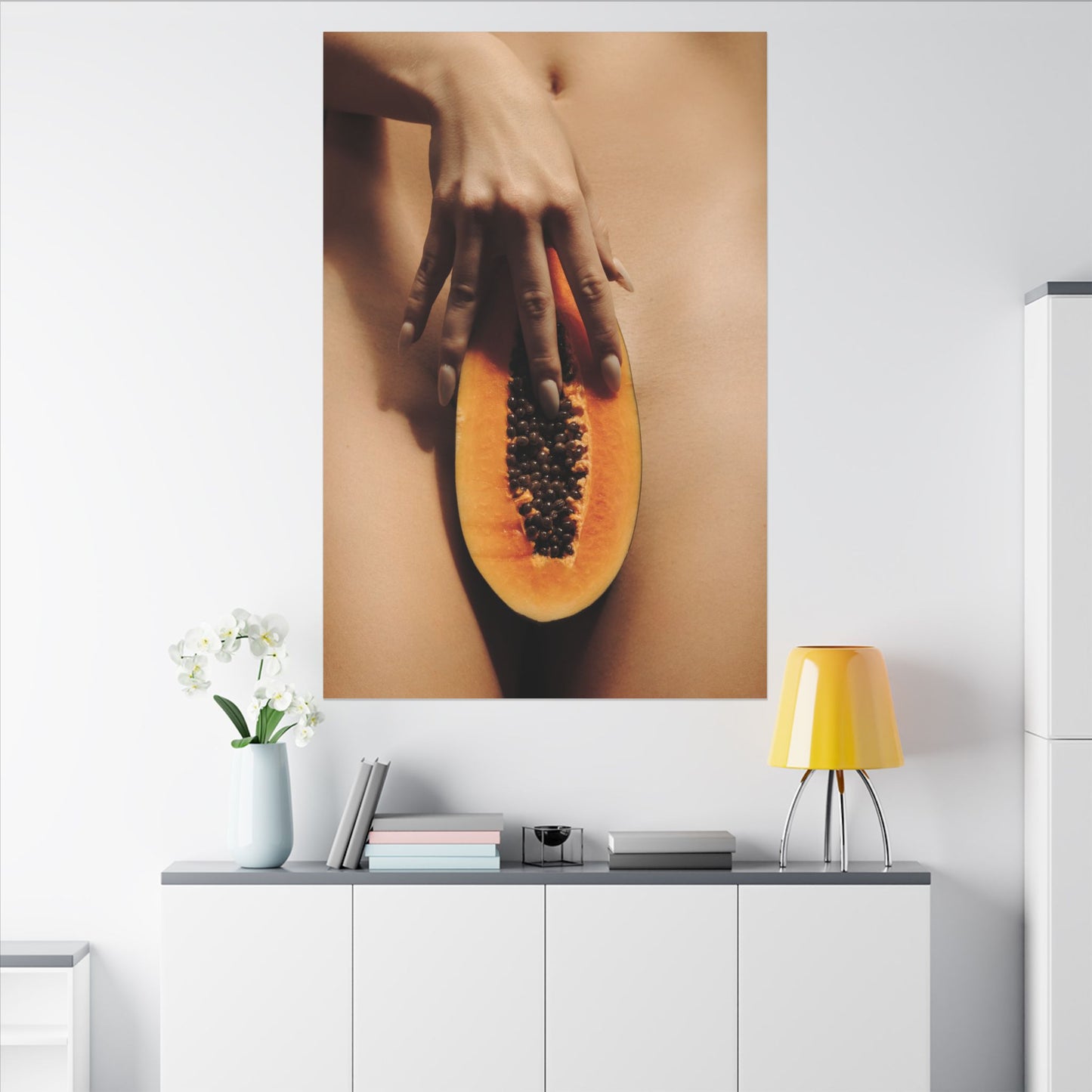 Sensual Papaya Art Canvas