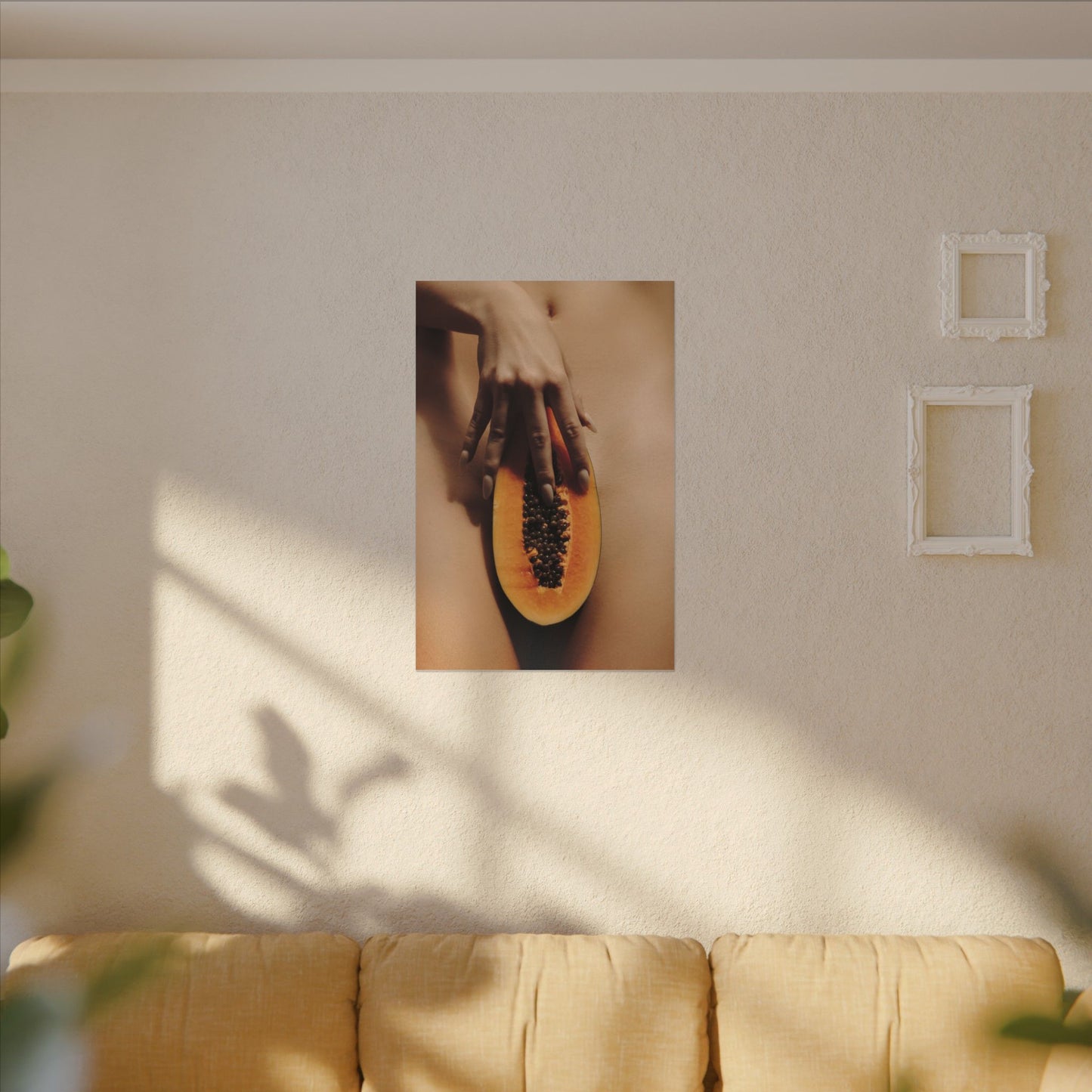 Sensual Papaya Art Canvas