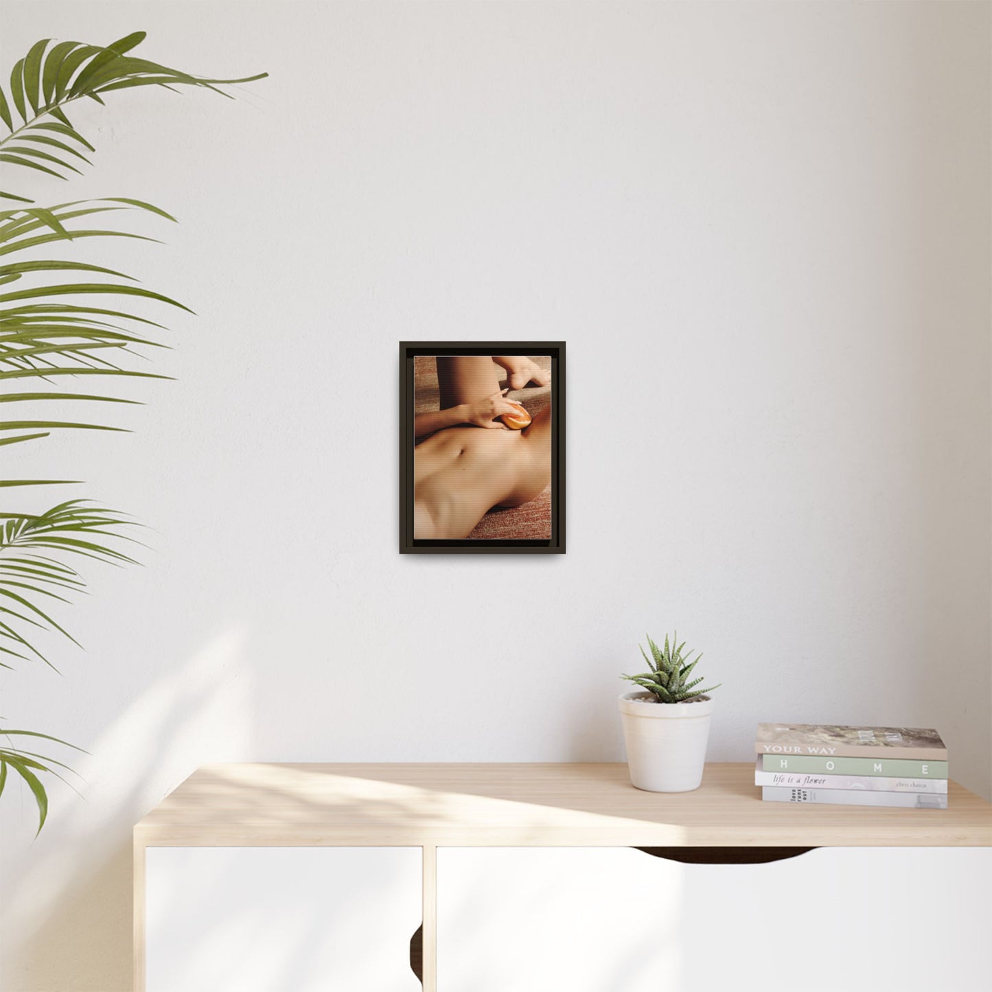 Art Print — Sensual Peach Body Matte Canvas Framed Wall Art