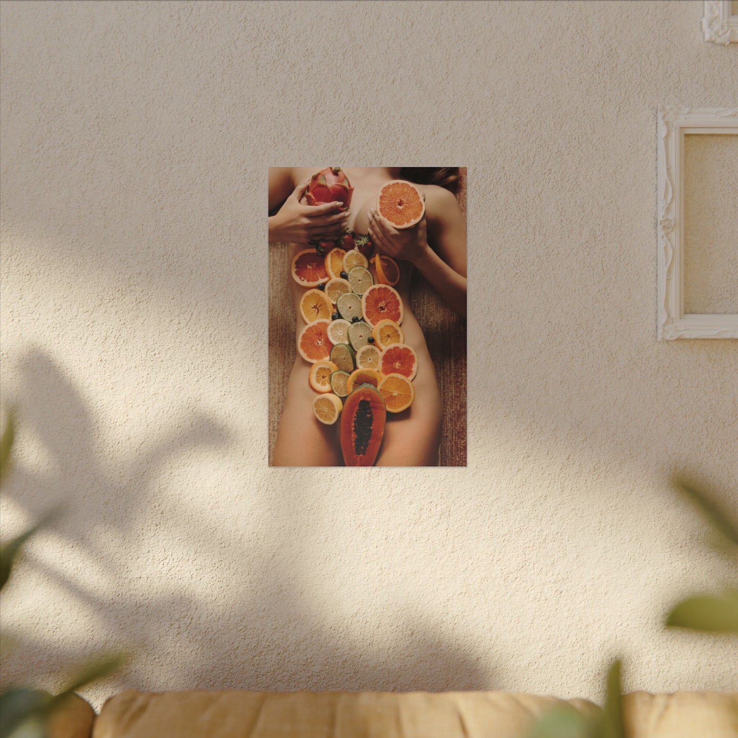 Nude Body Fruit Still Life Matte Canvas Wall Art