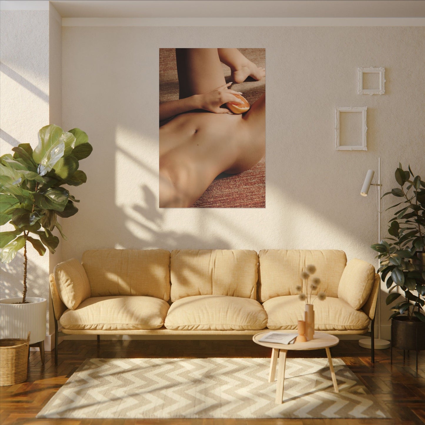 Matte Stretched Canvas - Sensual Retro Nude Art Print