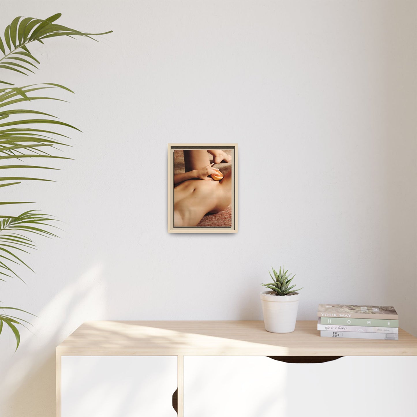Art Print — Sensual Peach Body Matte Canvas Framed Wall Art