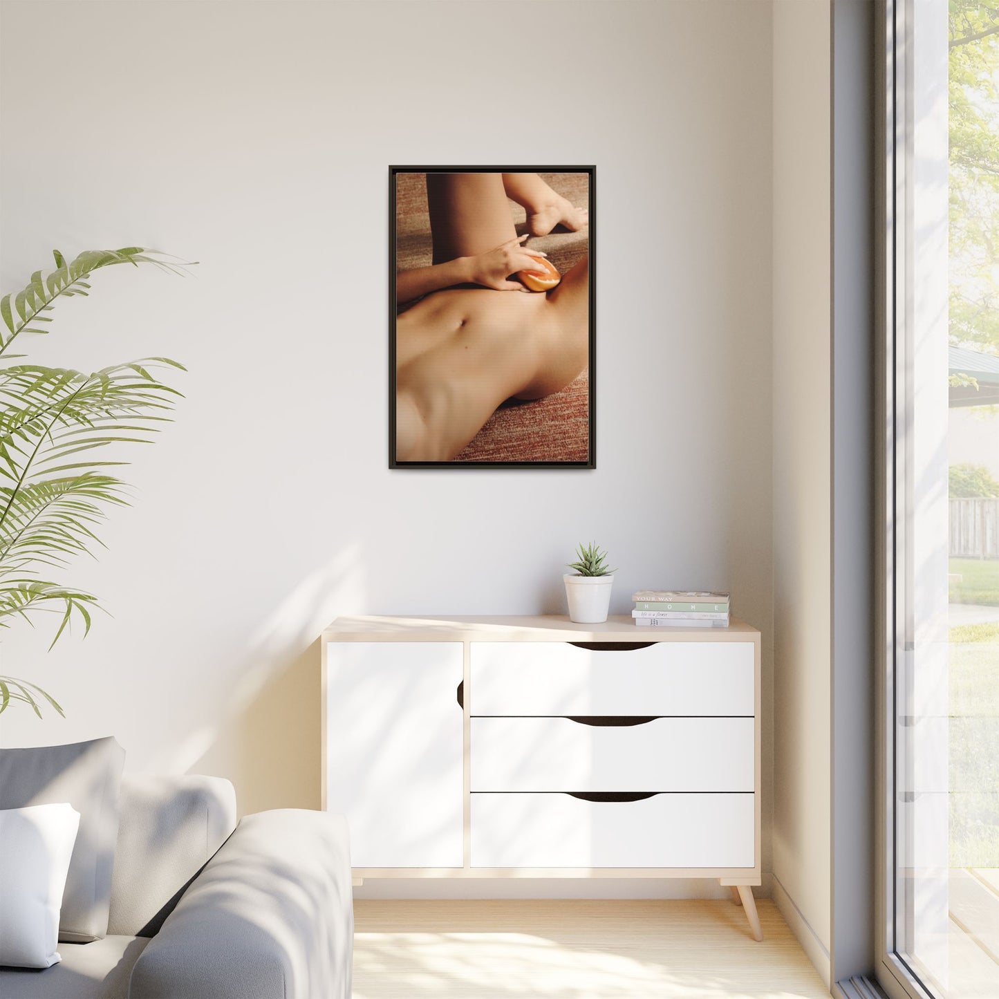 Art Print — Sensual Peach Body Matte Canvas Framed Wall Art