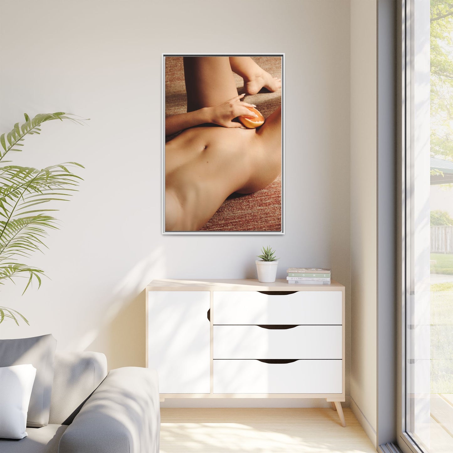 Art Print — Sensual Peach Body Matte Canvas Framed Wall Art
