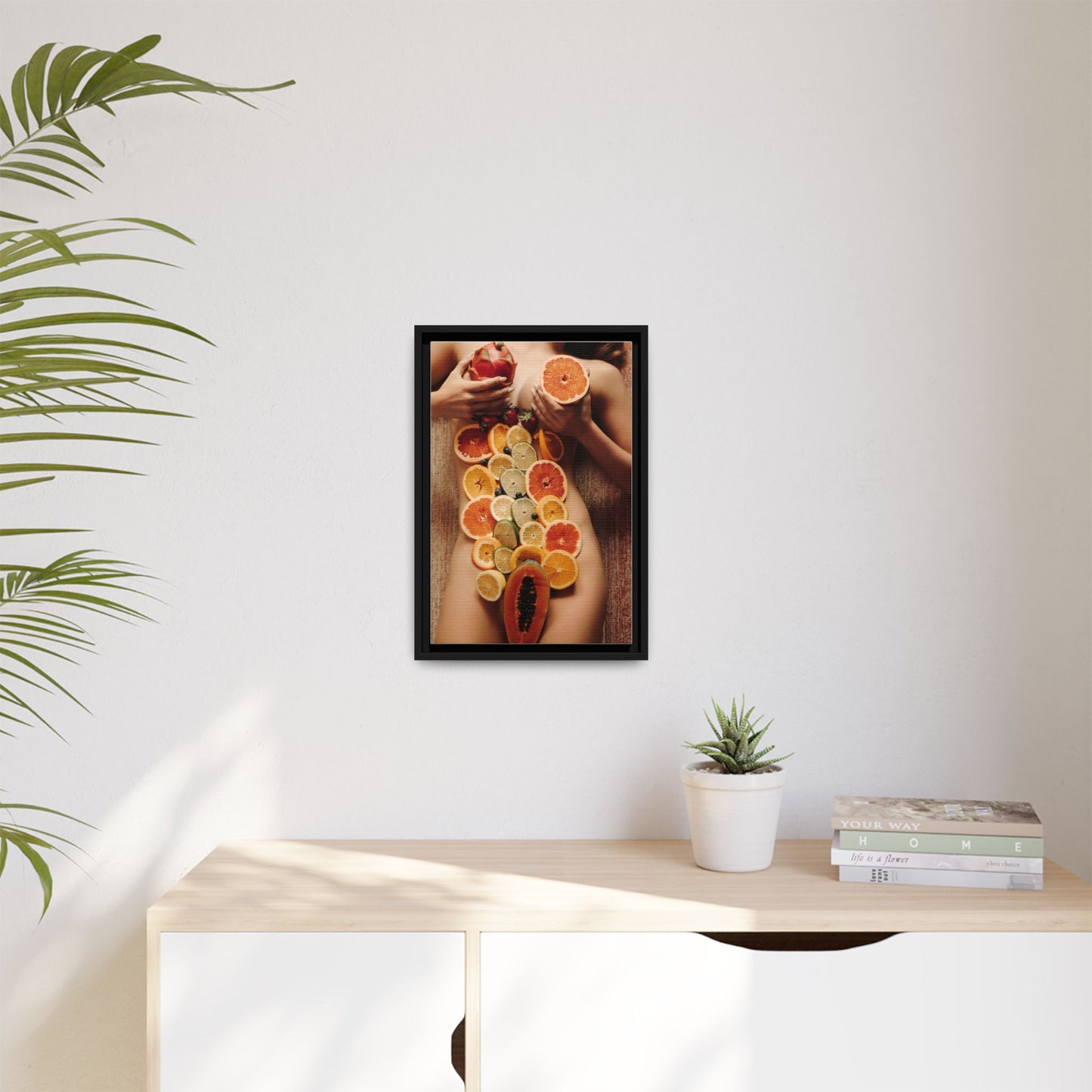 Framed Matte Canvas Art — Sensual Fruit Still Life Wall Decor