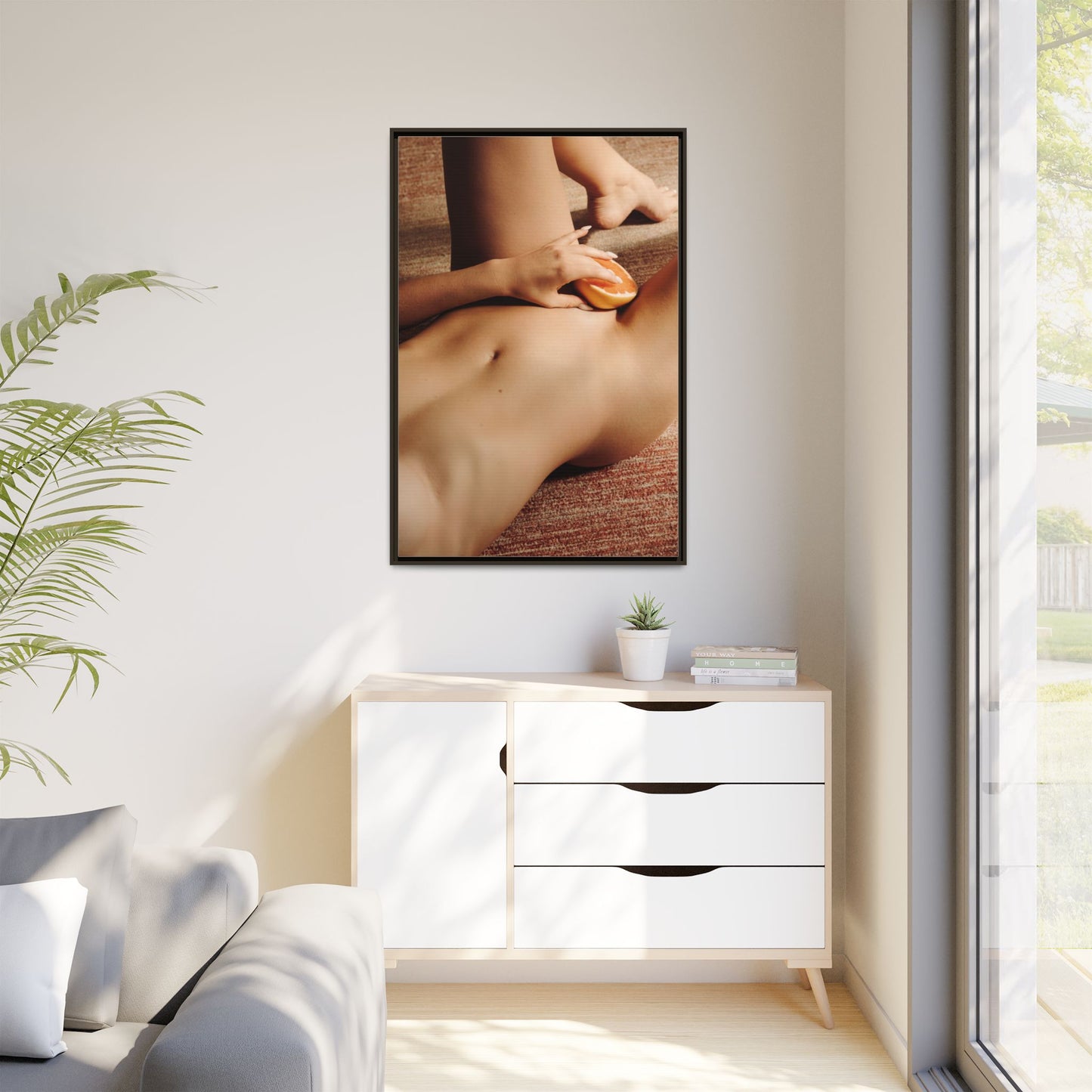 Art Print — Sensual Peach Body Matte Canvas Framed Wall Art