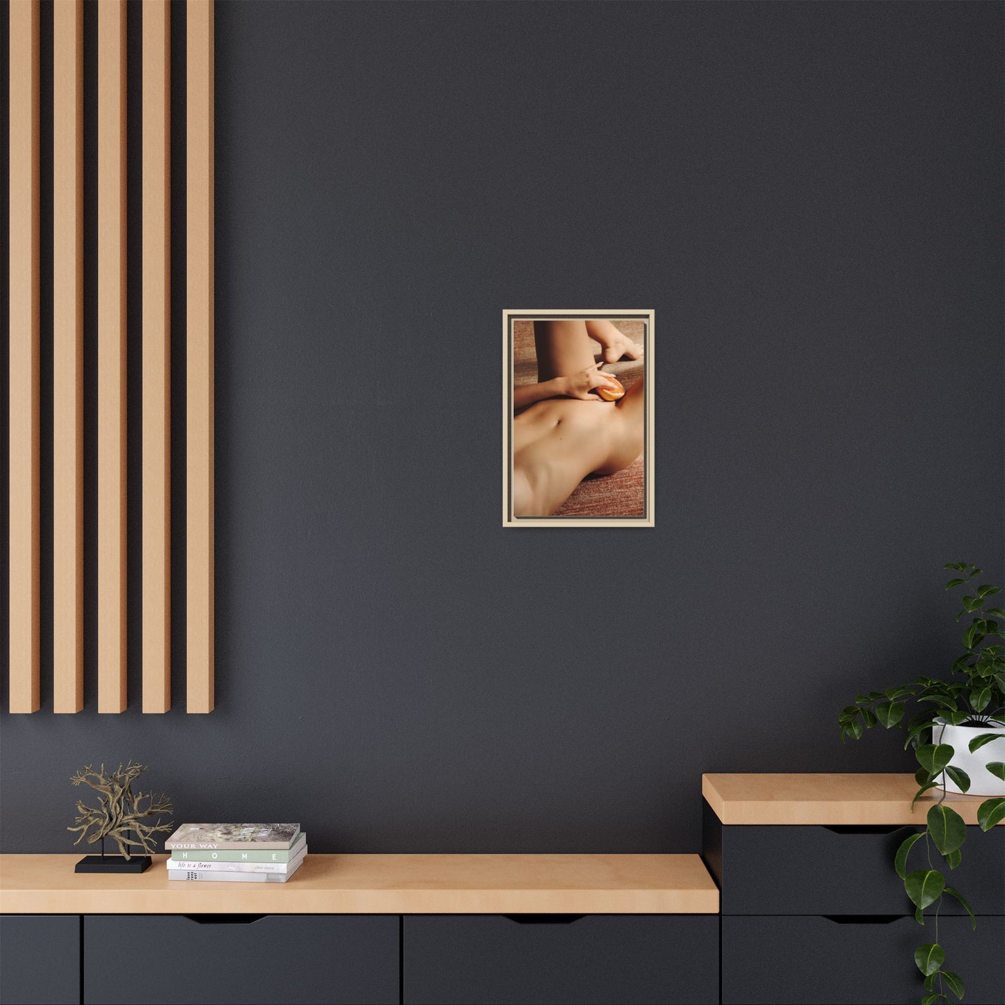 Art Print — Sensual Peach Body Matte Canvas Framed Wall Art