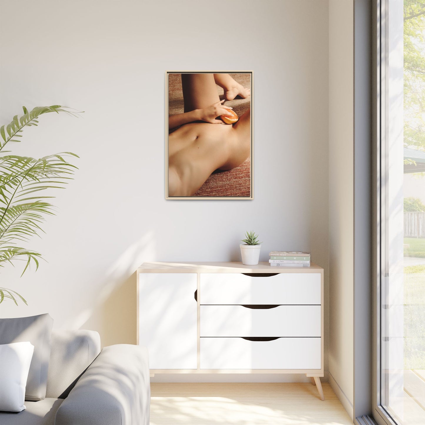 Art Print — Sensual Peach Body Matte Canvas Framed Wall Art
