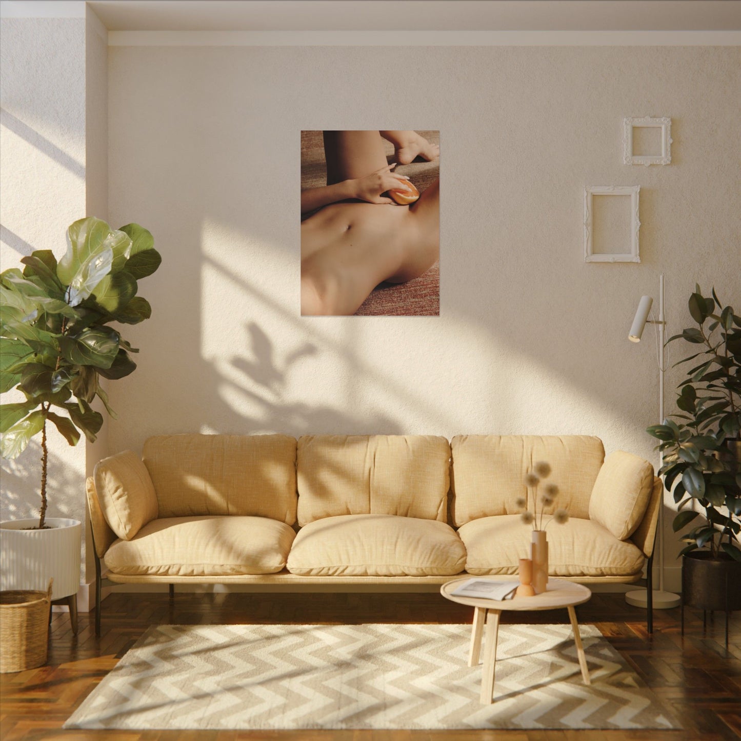 Matte Stretched Canvas - Sensual Retro Nude Art Print