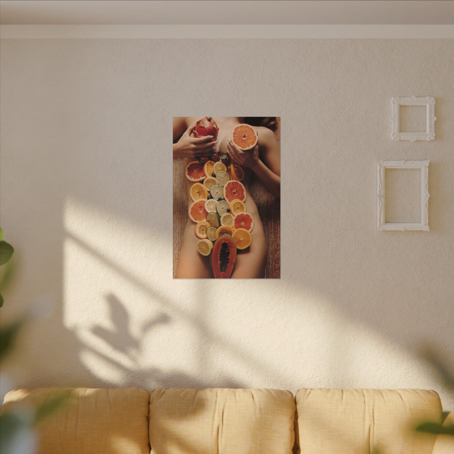 Nude Body Fruit Still Life Matte Canvas Wall Art