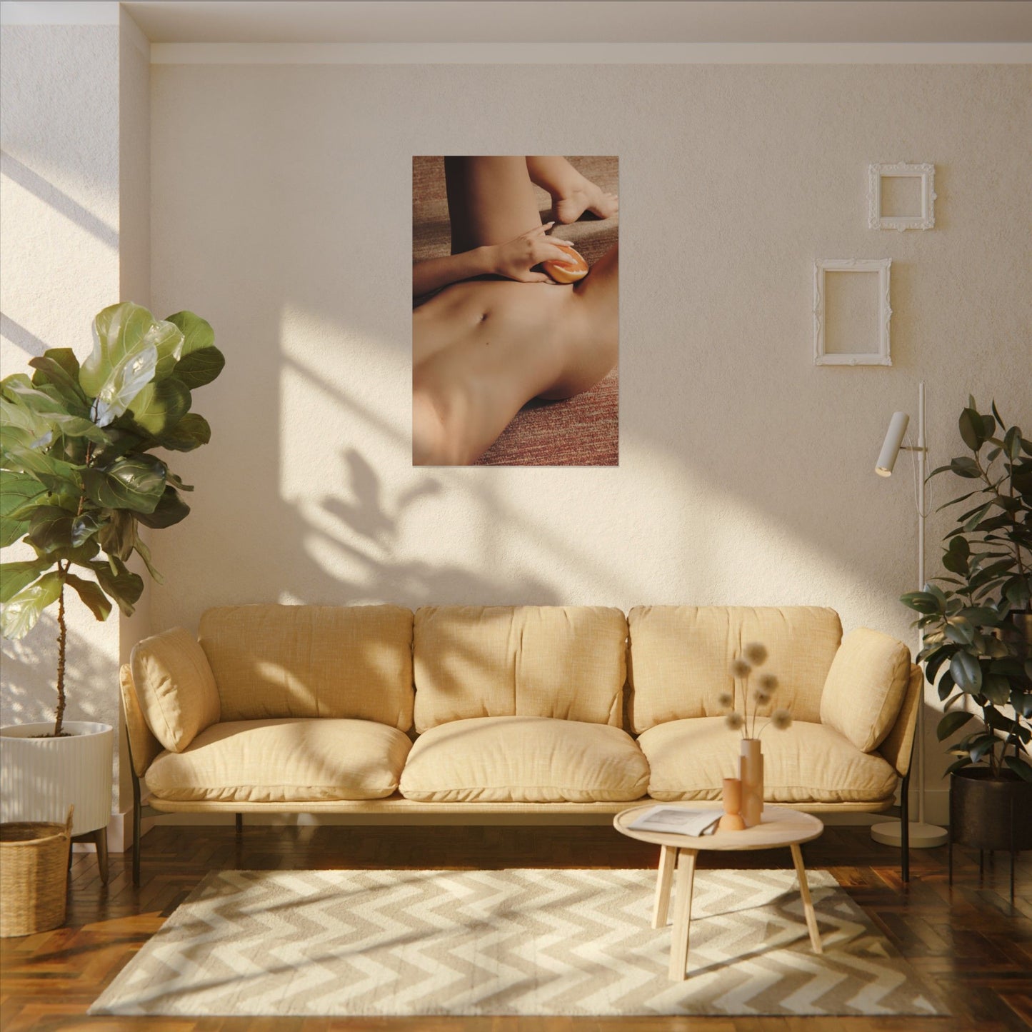 Matte Stretched Canvas - Sensual Retro Nude Art Print