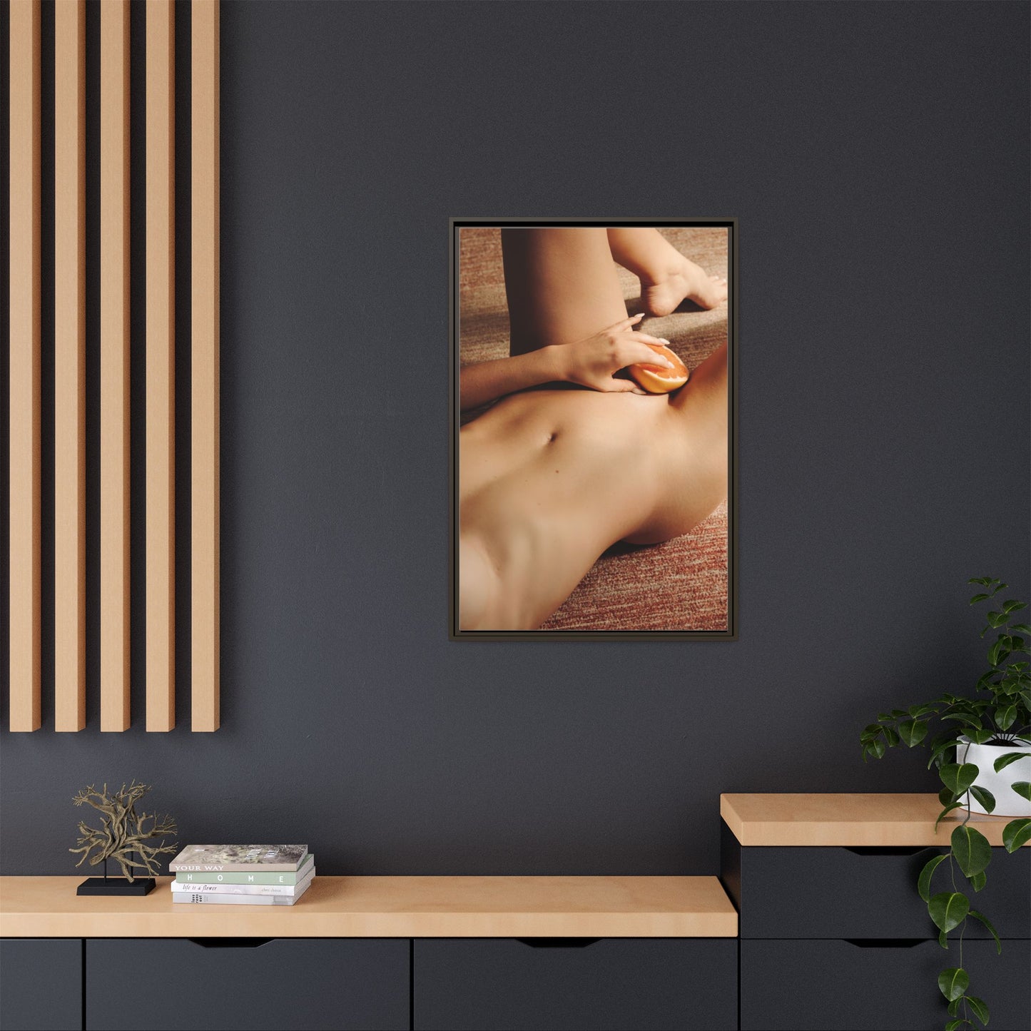 Art Print — Sensual Peach Body Matte Canvas Framed Wall Art