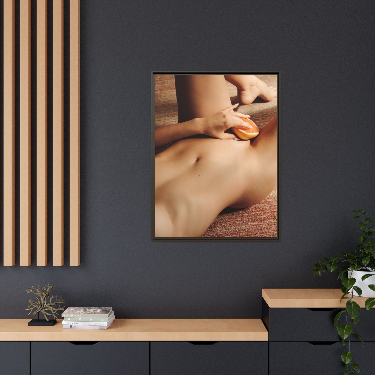 Art Print — Sensual Peach Body Matte Canvas Framed Wall Art