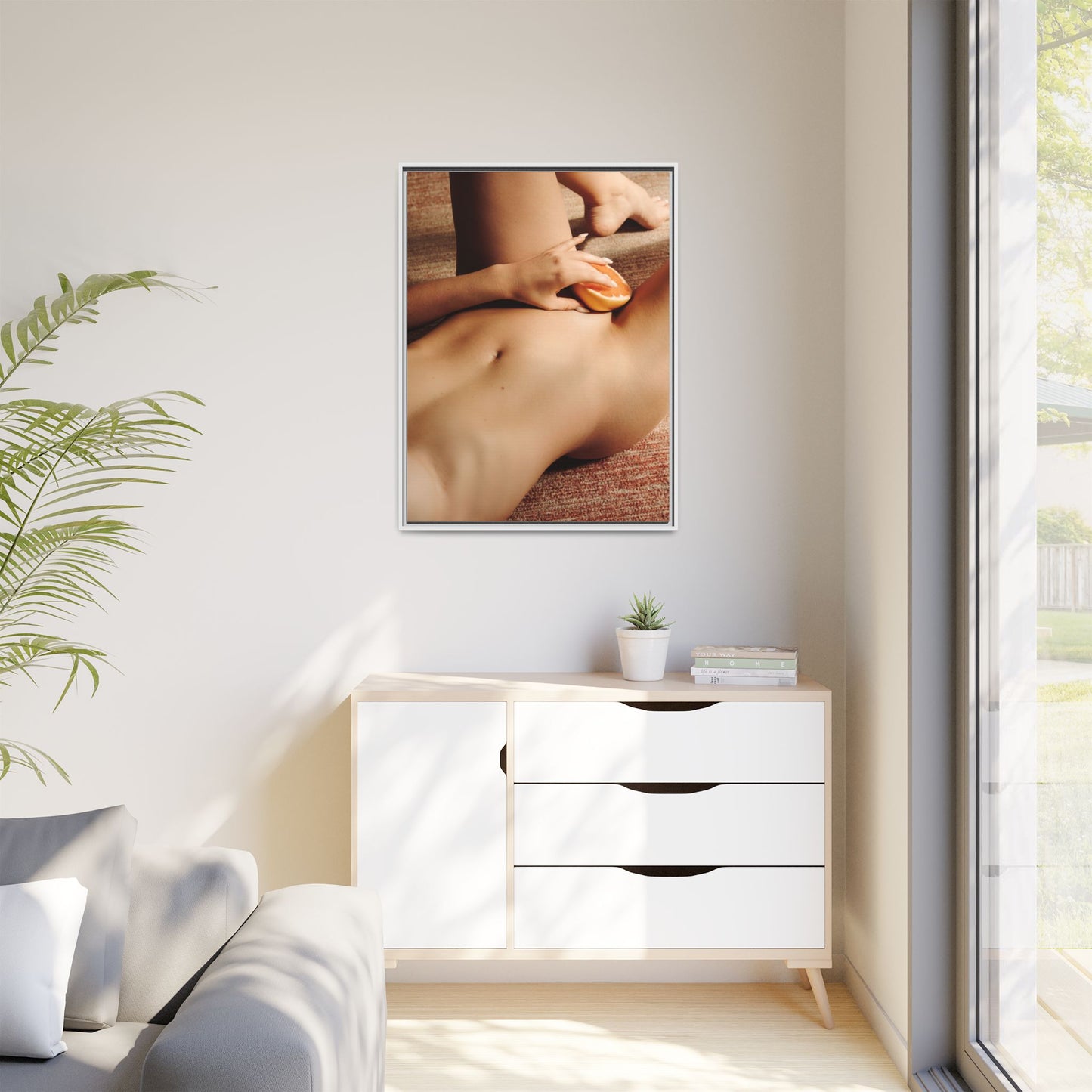 Art Print — Sensual Peach Body Matte Canvas Framed Wall Art