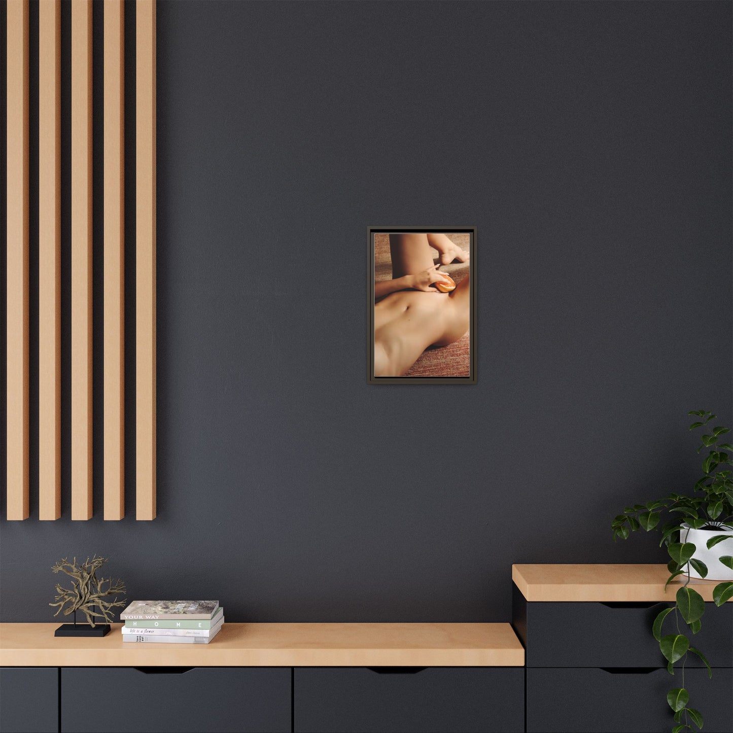 Art Print — Sensual Peach Body Matte Canvas Framed Wall Art