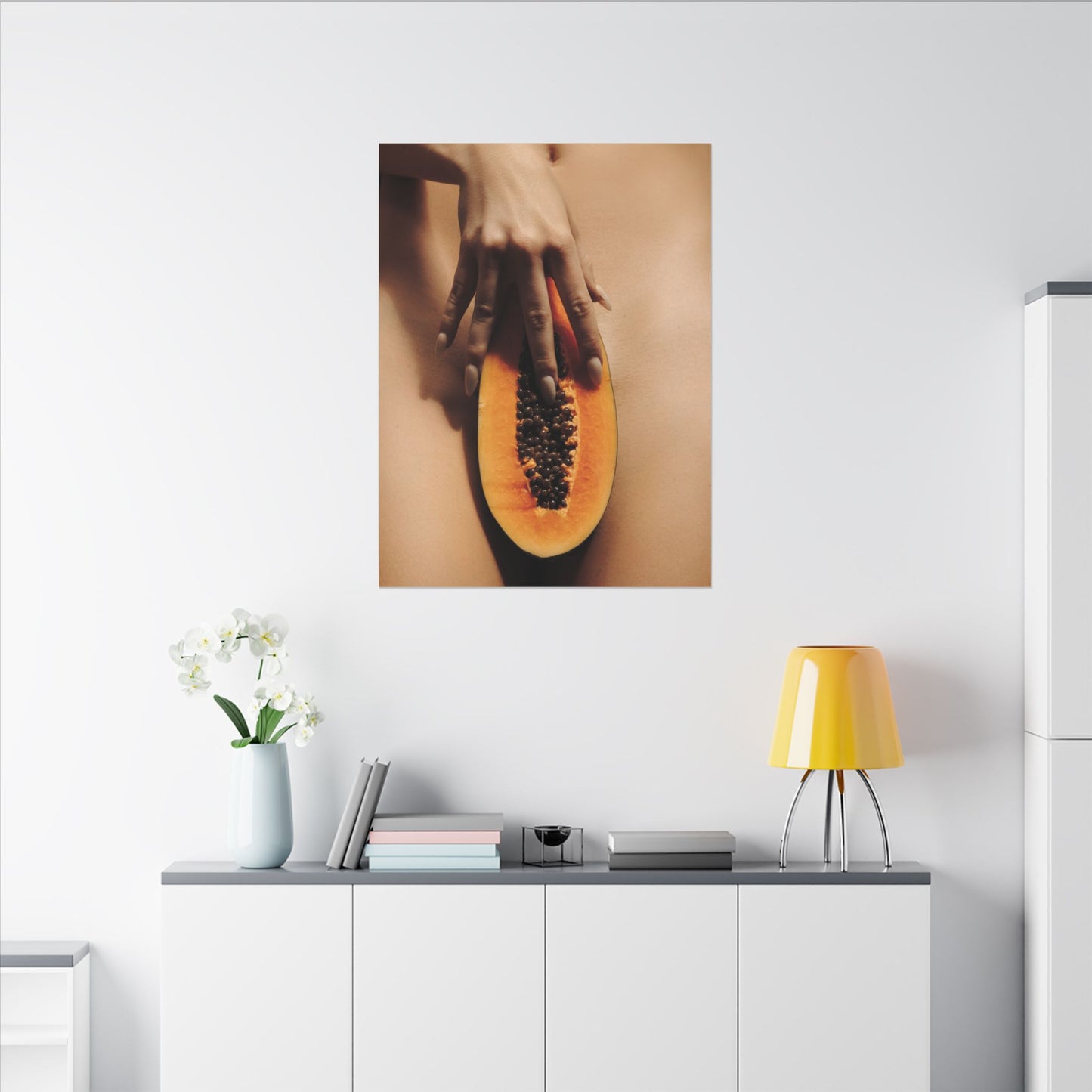 Sensual Papaya Art Canvas