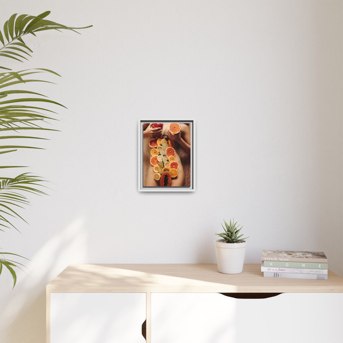 Framed Matte Canvas Art — Sensual Fruit Still Life Wall Decor
