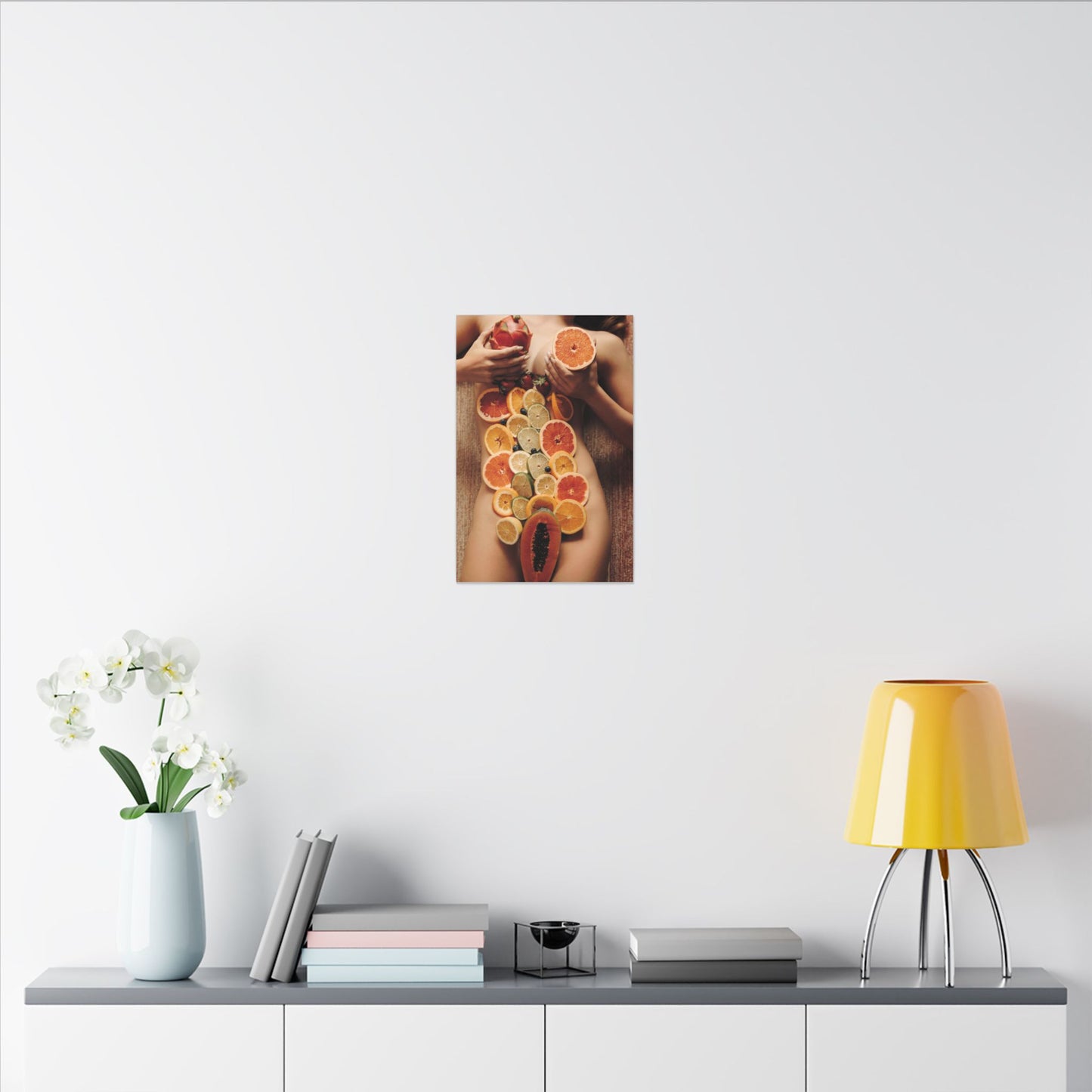 Nude Body Fruit Still Life Matte Canvas Wall Art