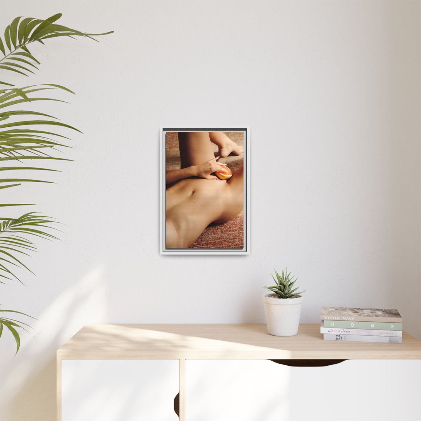 Art Print — Sensual Peach Body Matte Canvas Framed Wall Art