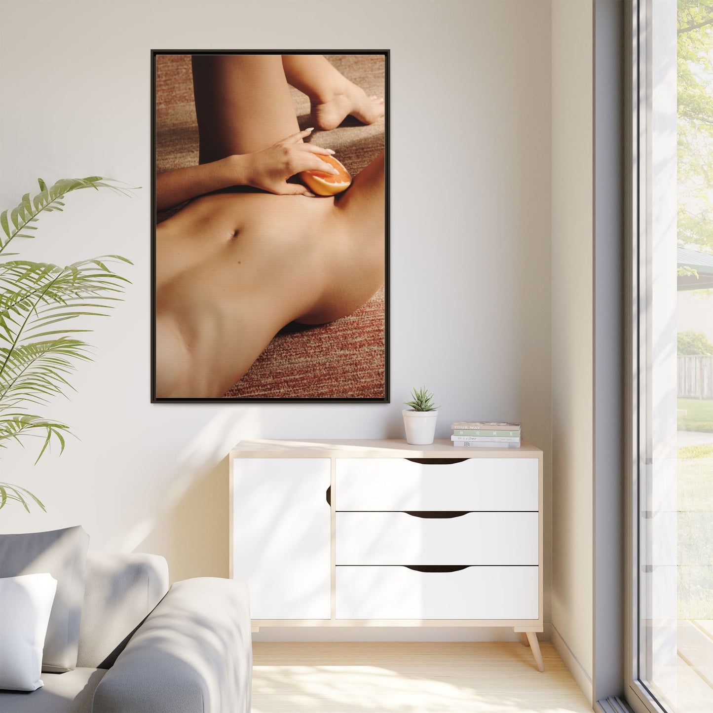 Art Print — Sensual Peach Body Matte Canvas Framed Wall Art