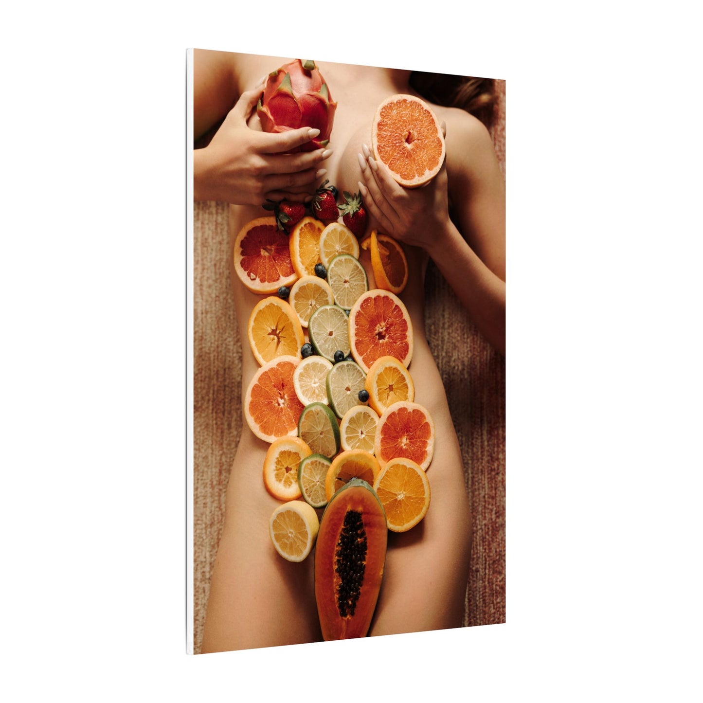 Nude Body Fruit Still Life Matte Canvas Wall Art