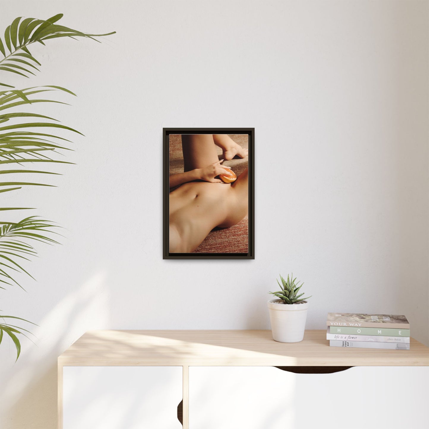 Art Print — Sensual Peach Body Matte Canvas Framed Wall Art