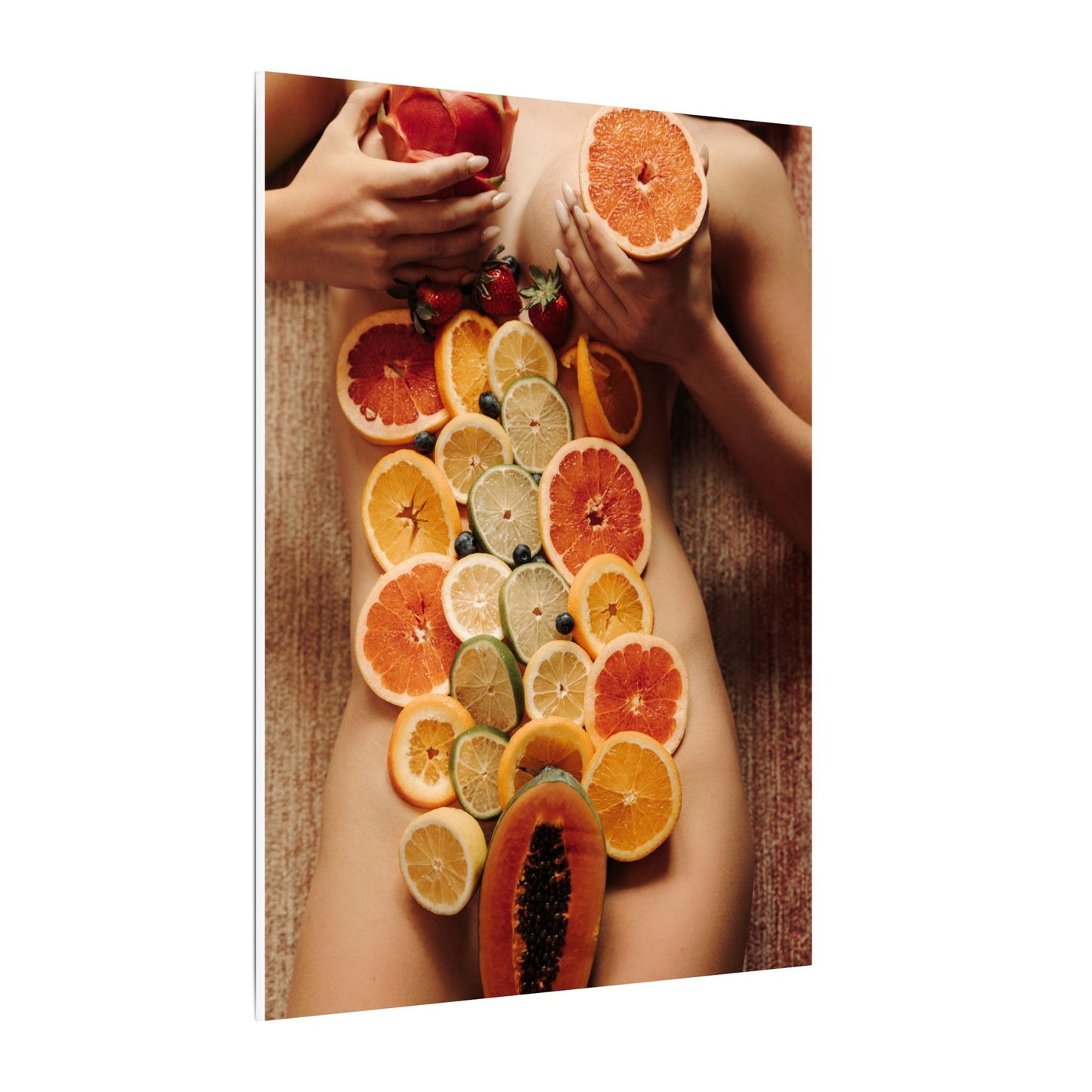 Nude Body Fruit Still Life Matte Canvas Wall Art