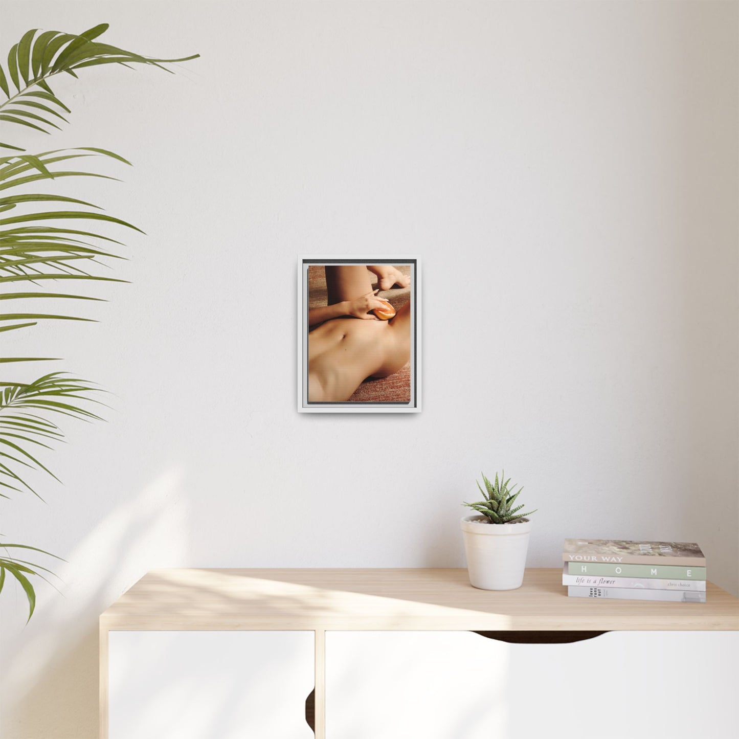 Art Print — Sensual Peach Body Matte Canvas Framed Wall Art