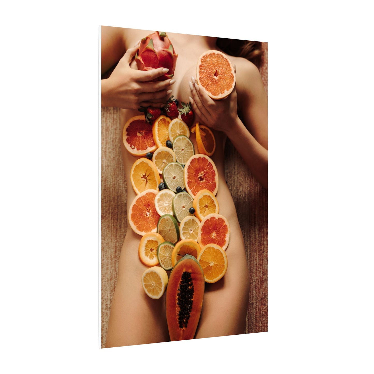 Nude Body Fruit Still Life Matte Canvas Wall Art