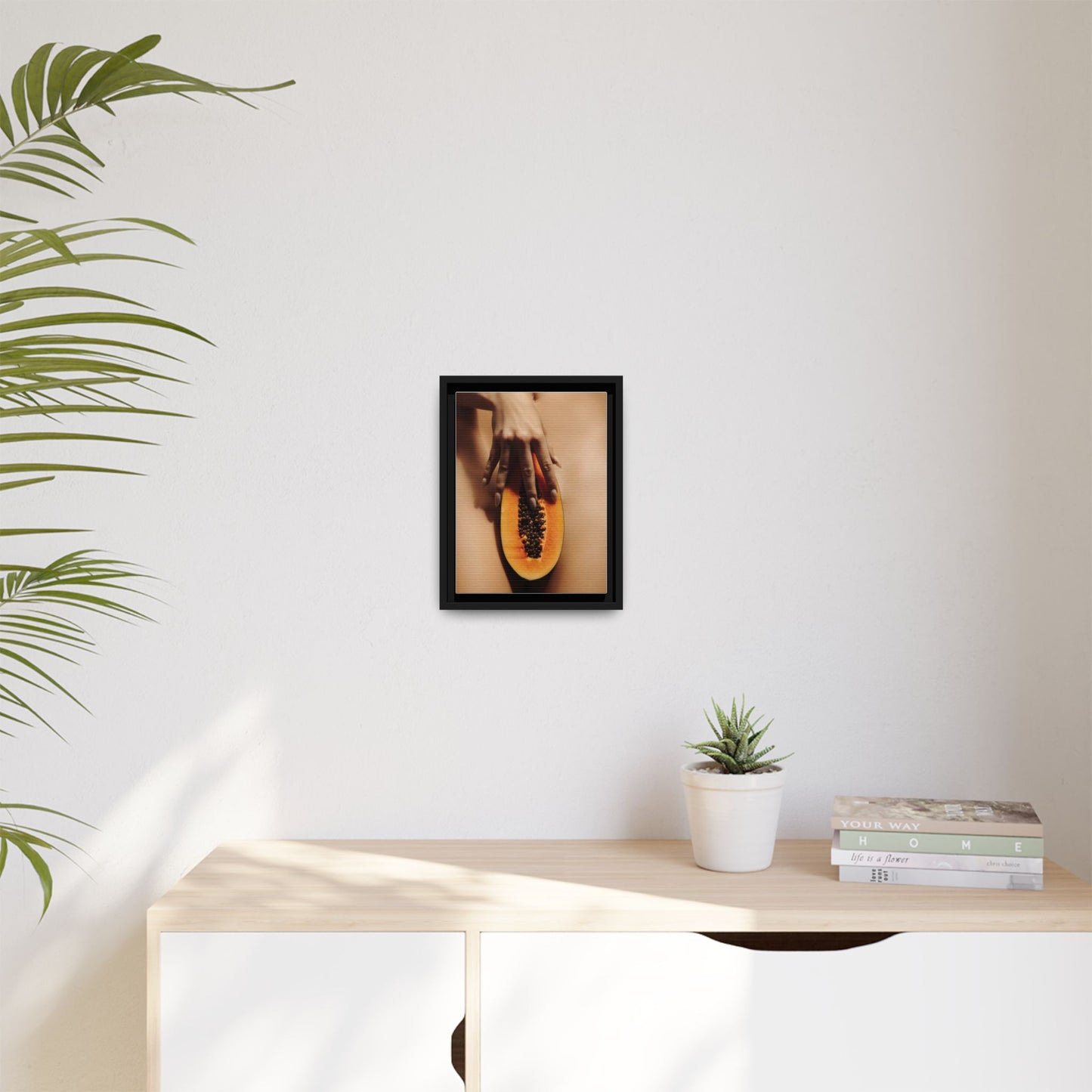 Framed Matte Canvas Art — Sensual Papaya Photo Print