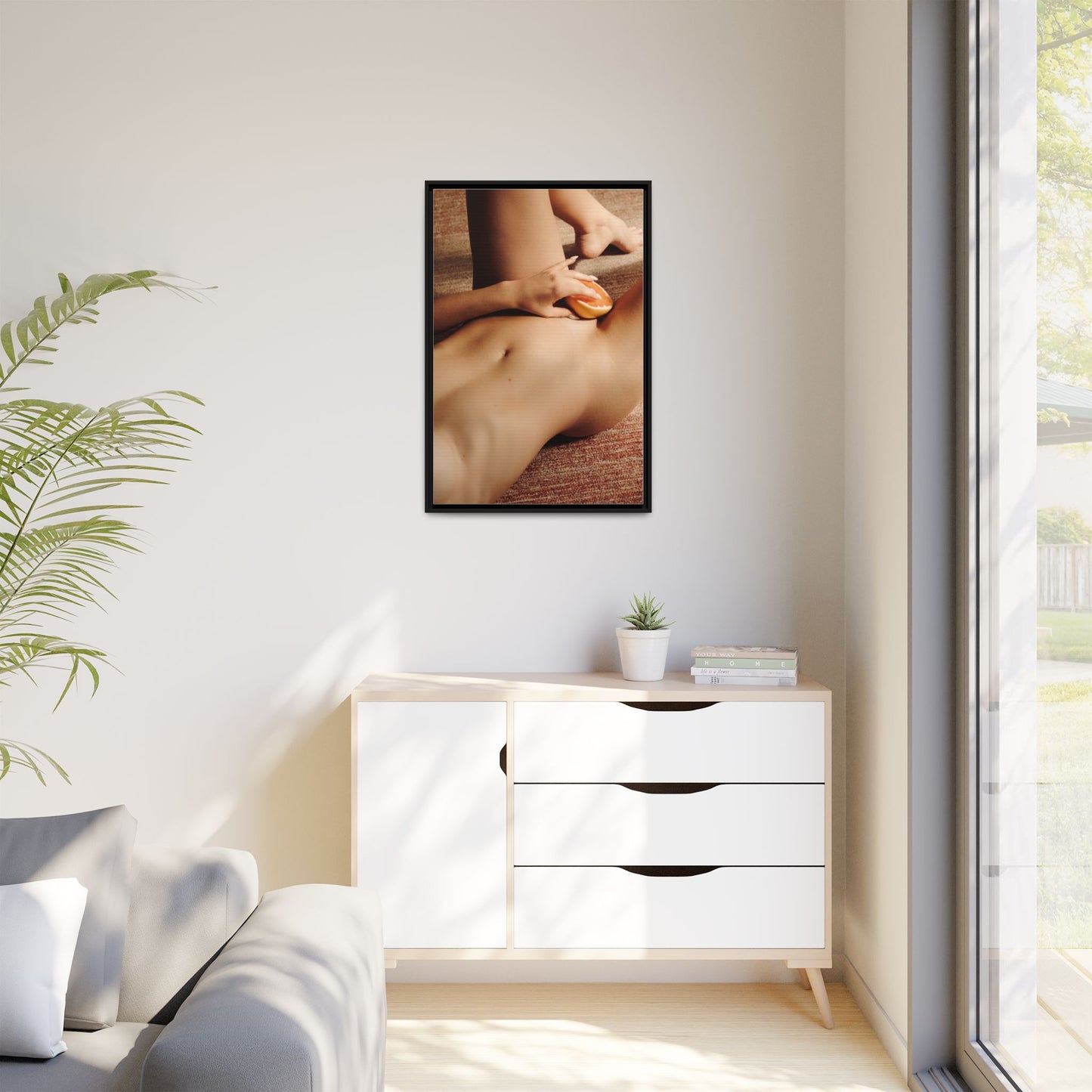 Art Print — Sensual Peach Body Matte Canvas Framed Wall Art