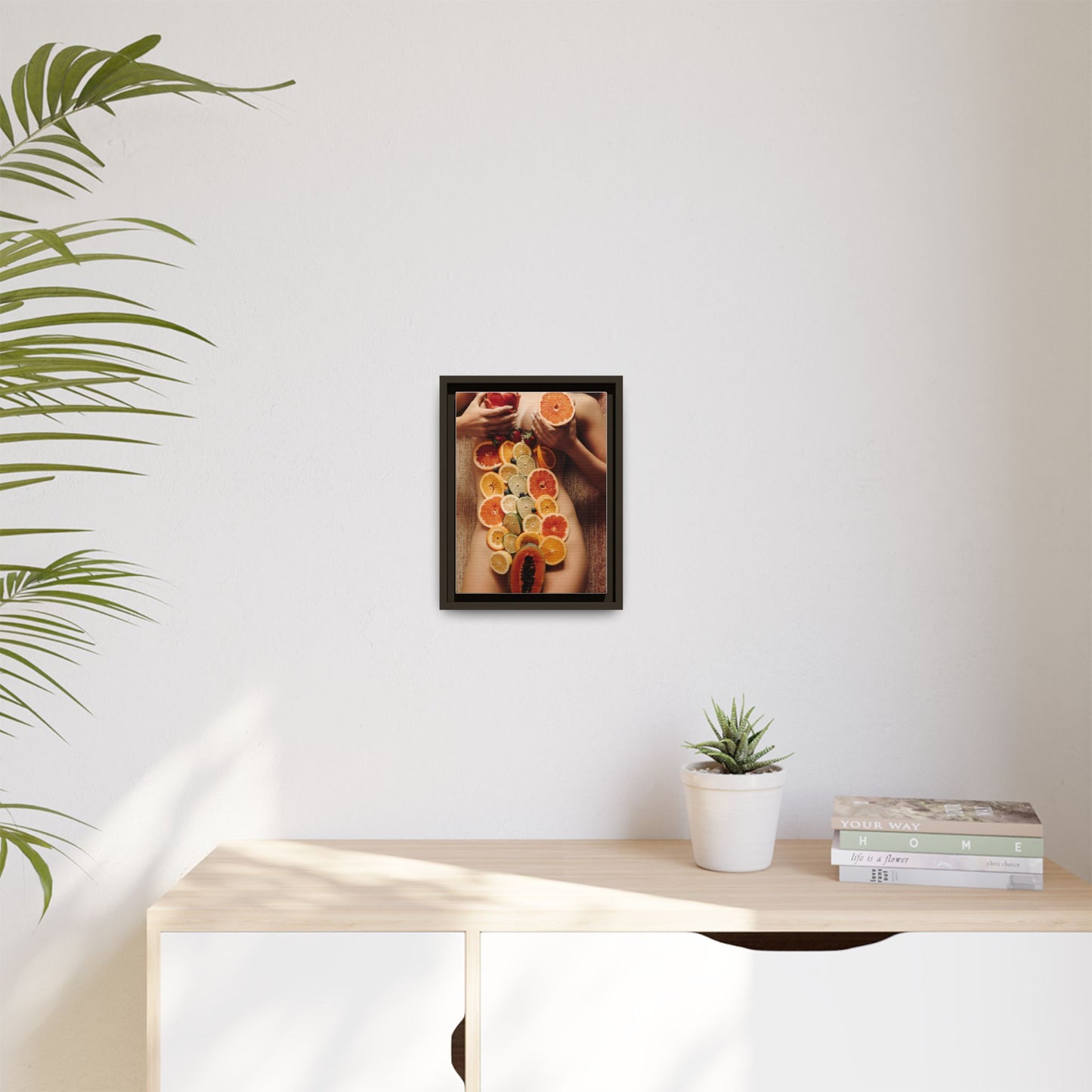 Framed Matte Canvas Art — Sensual Fruit Still Life Wall Decor