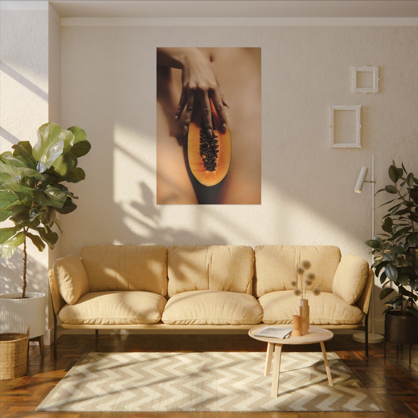 Sensual Papaya Art Canvas