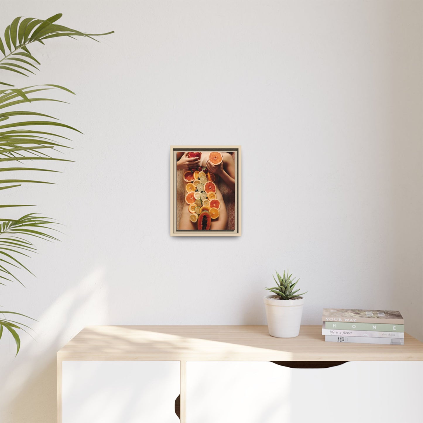 Framed Matte Canvas Art — Sensual Fruit Still Life Wall Decor