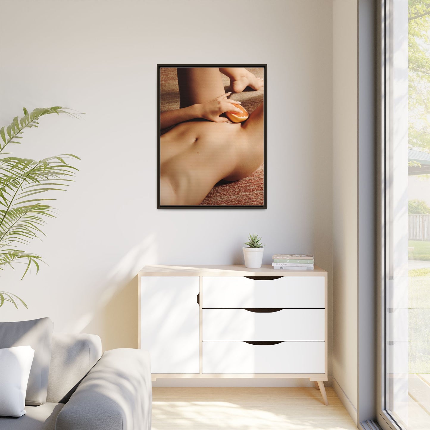 Art Print — Sensual Peach Body Matte Canvas Framed Wall Art