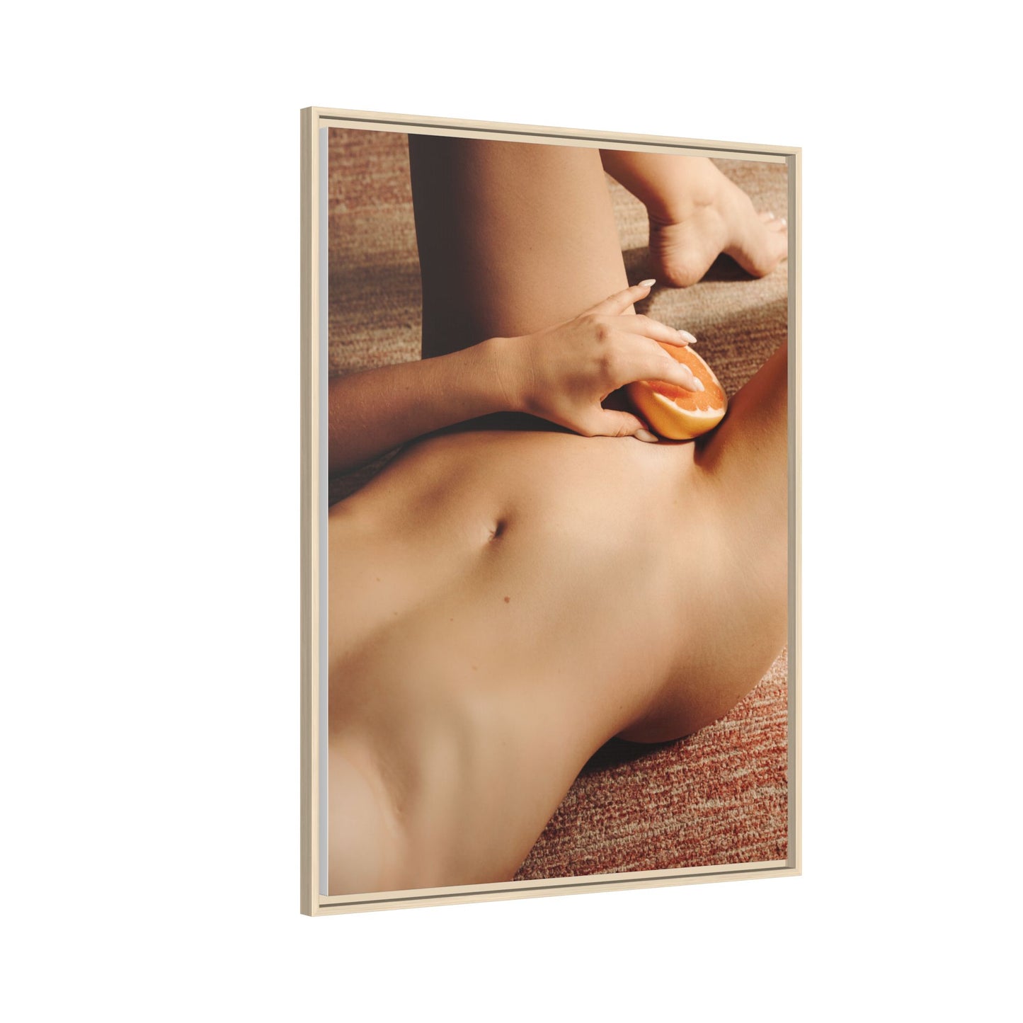 Art Print — Sensual Peach Body Matte Canvas Framed Wall Art