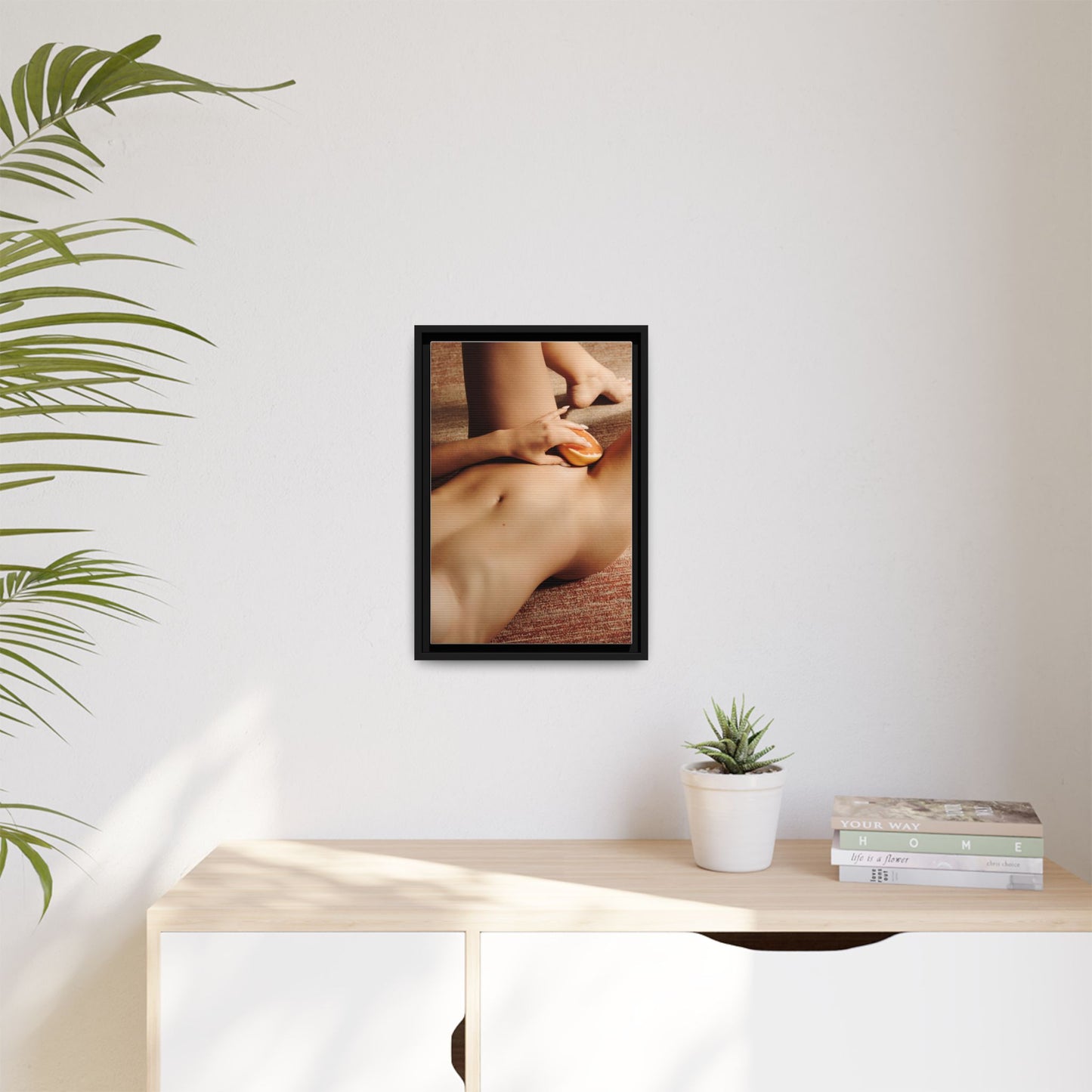Art Print — Sensual Peach Body Matte Canvas Framed Wall Art
