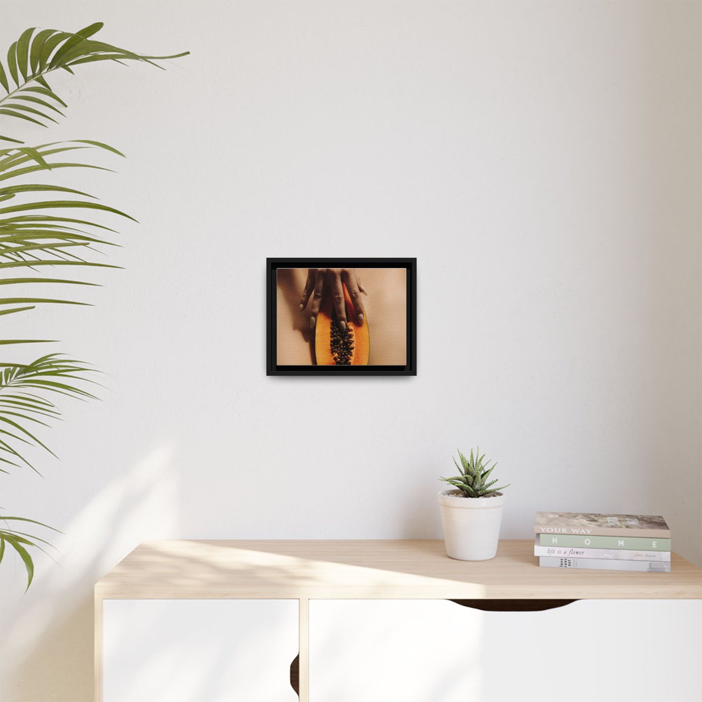 Framed Matte Canvas Art — Sensual Papaya Photo Print
