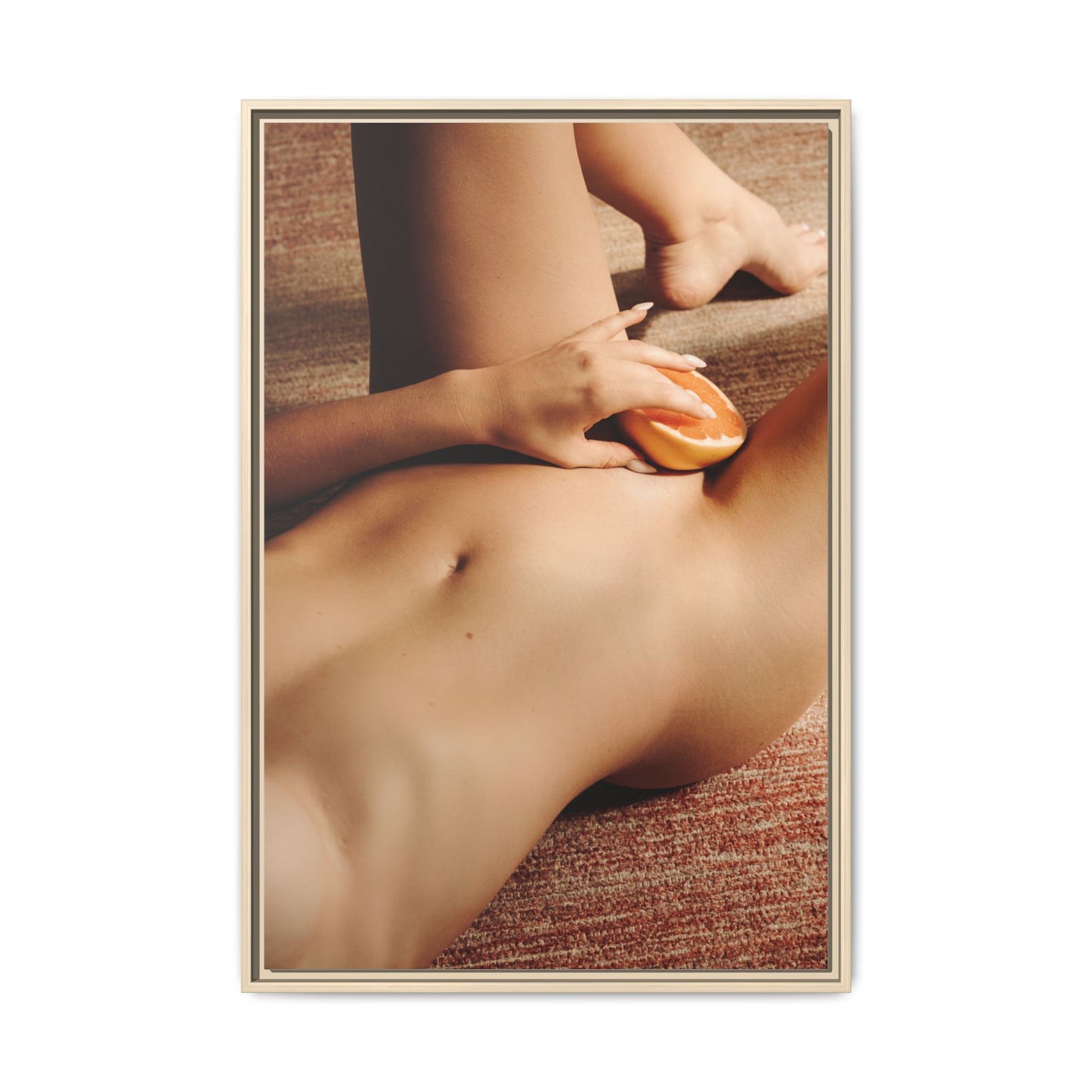 Art Print — Sensual Peach Body Matte Canvas Framed Wall Art