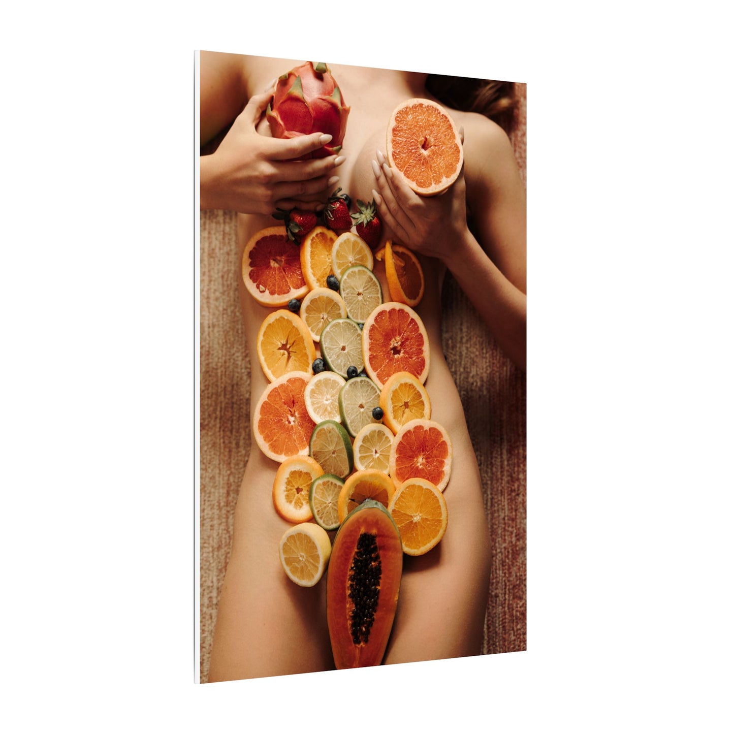Nude Body Fruit Still Life Matte Canvas Wall Art