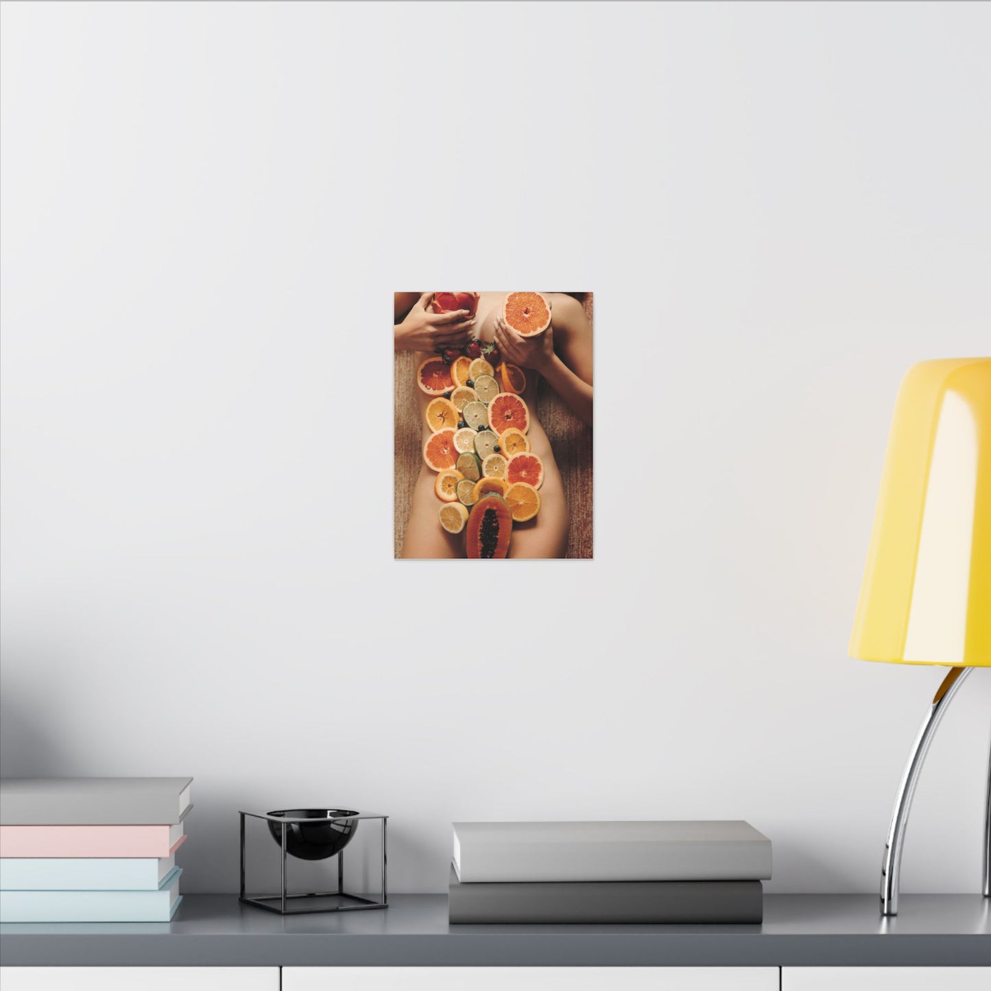 Nude Body Fruit Still Life Matte Canvas Wall Art