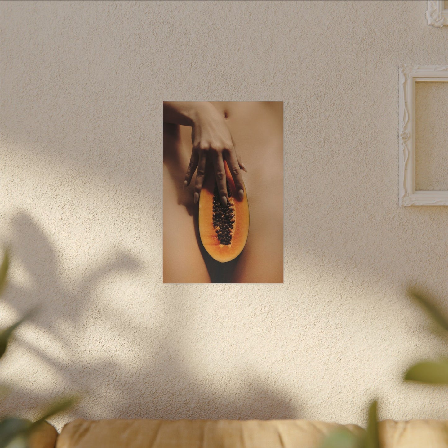 Sensual Papaya Art Canvas
