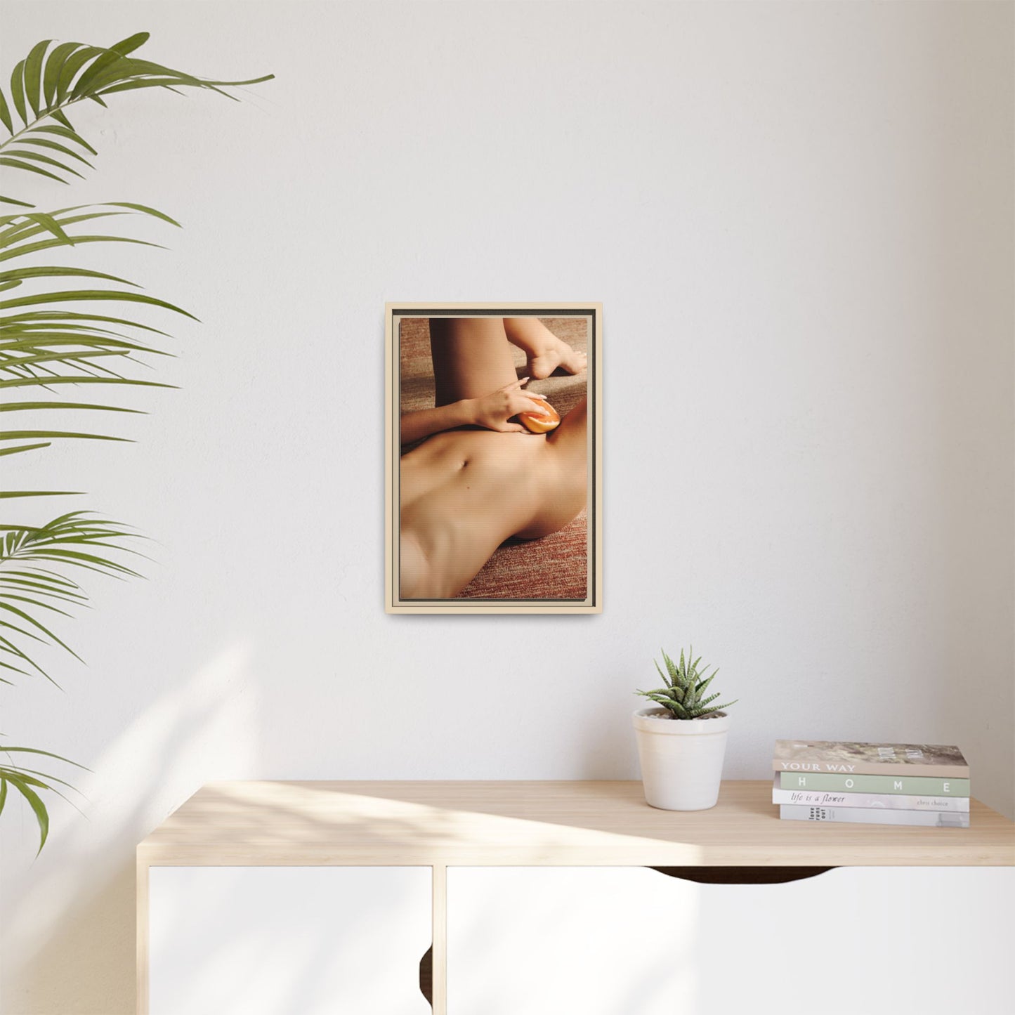 Art Print — Sensual Peach Body Matte Canvas Framed Wall Art