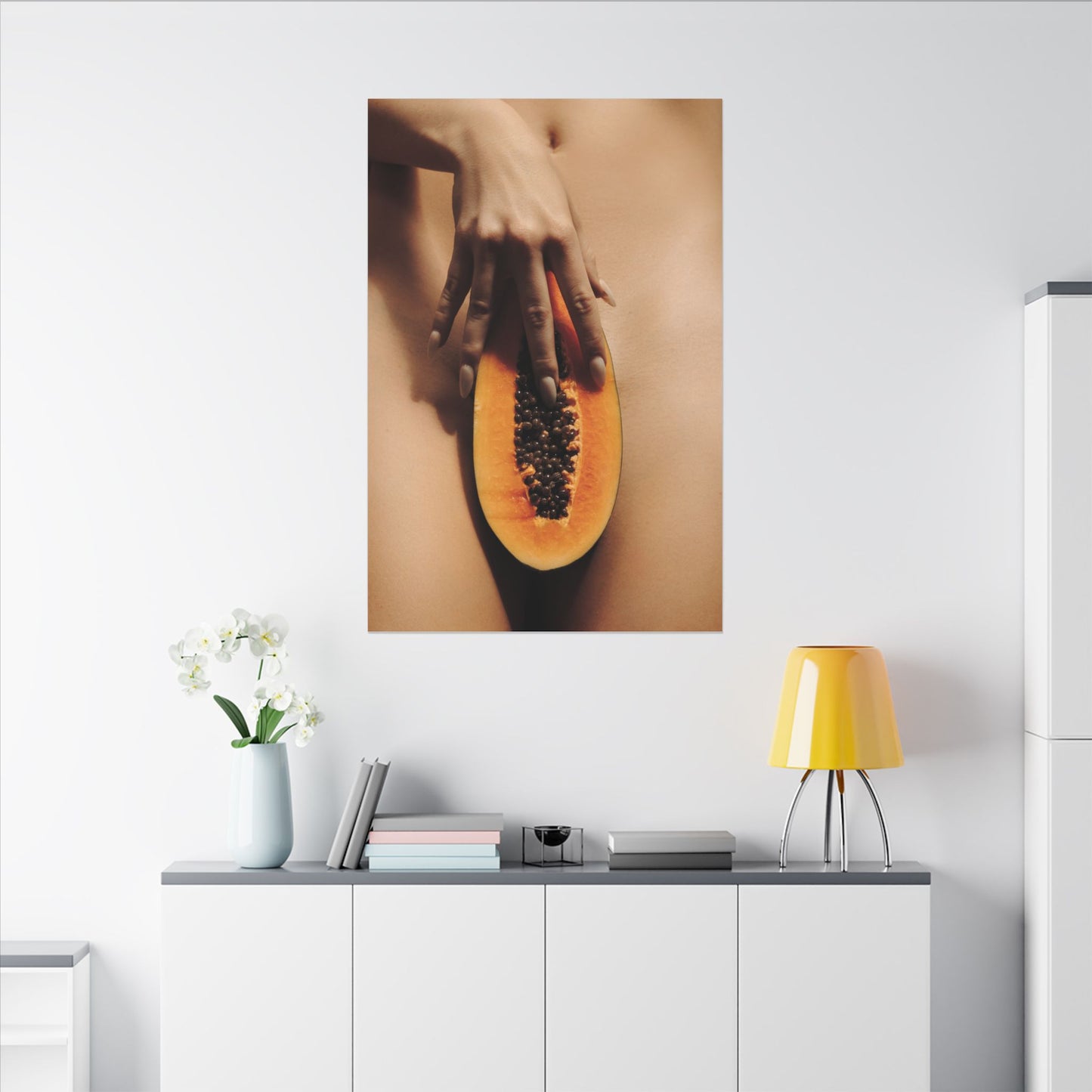 Sensual Papaya Art Canvas