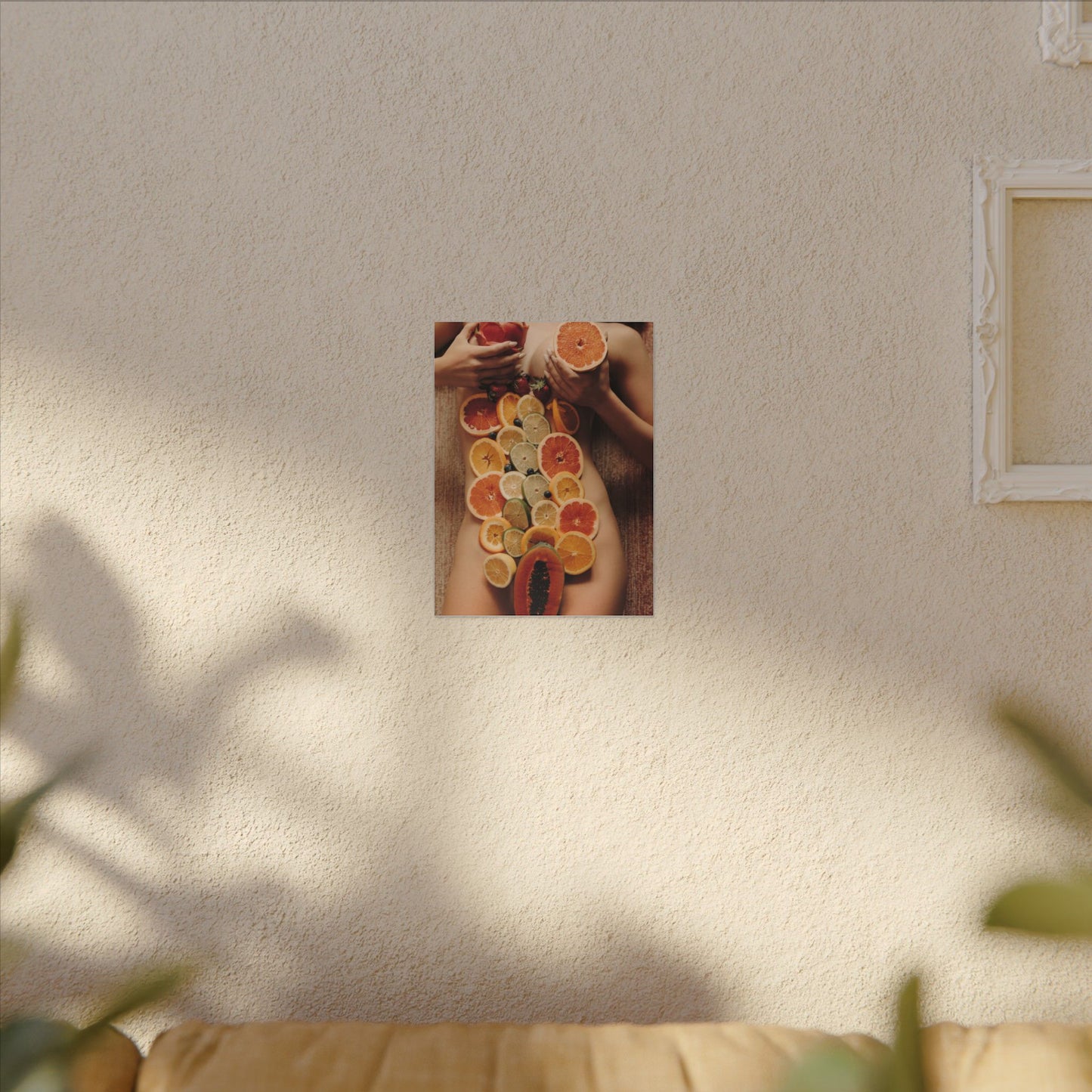 Nude Body Fruit Still Life Matte Canvas Wall Art
