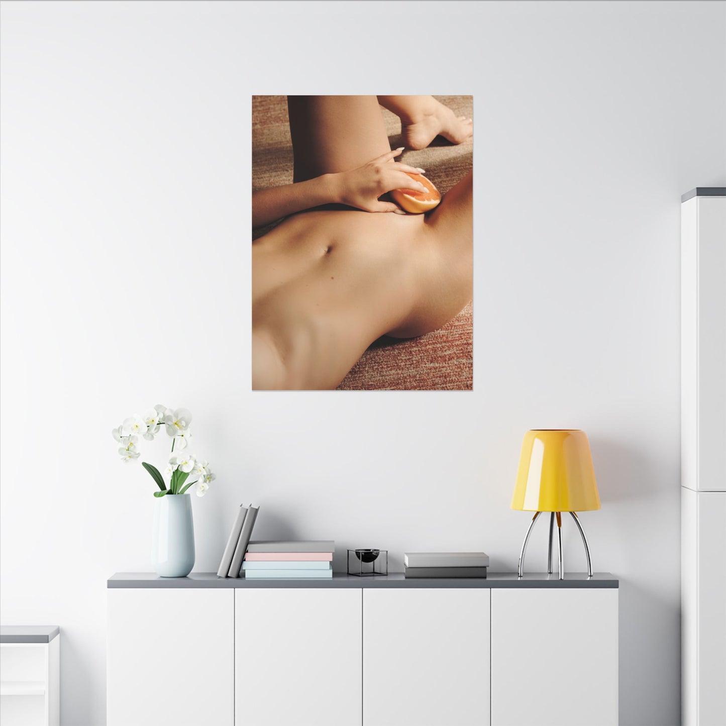 Matte Stretched Canvas - Sensual Retro Nude Art Print