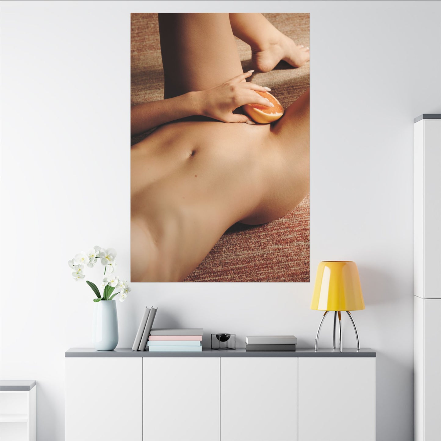 Matte Stretched Canvas - Sensual Retro Nude Art Print